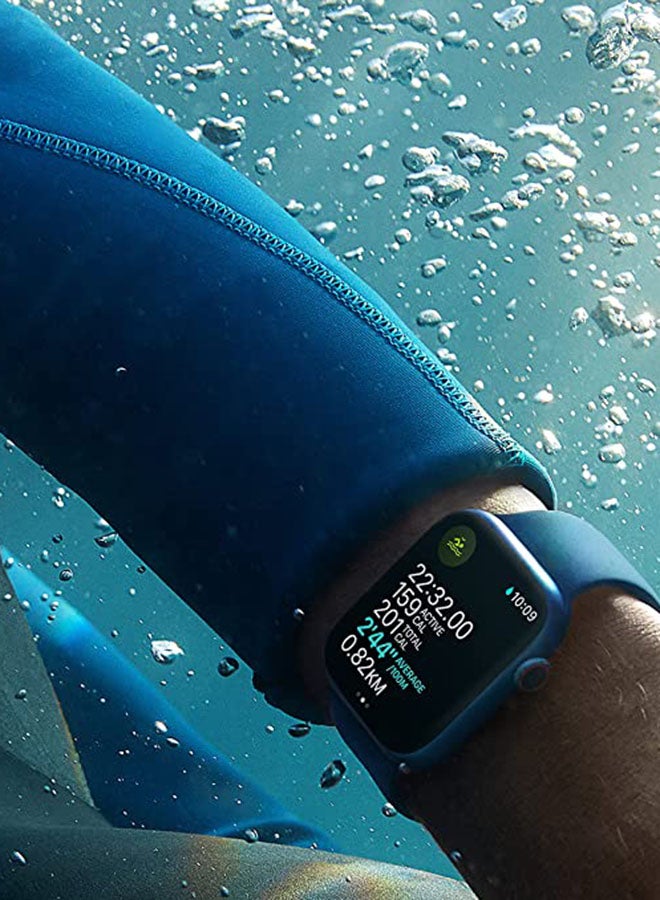 Apple - 309.0 mAh Watch Series 7 GPS + Cellular 45mm Aluminium Case With Sport Band Starlight - Image 1