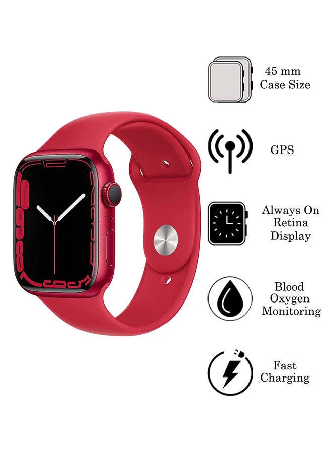 Apple - 309 mAh Watch Series 7 GPS 45mm  Aluminium Case with Sport Band (PRODUCT)RED - Image 1