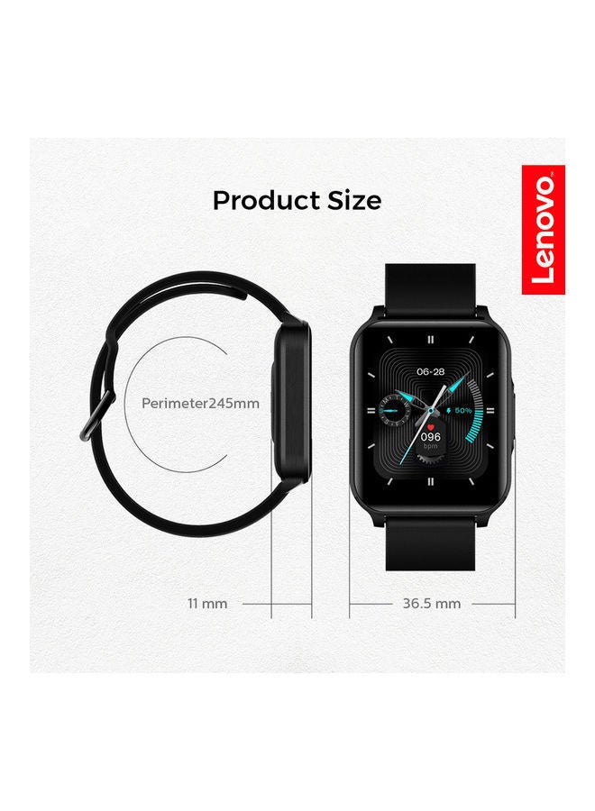 Lenovo - 250.0 mAh S2 Pro Smartwatch with Arabic Support Black - Image 1