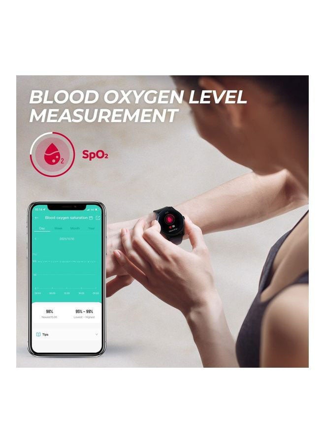 SoundPEATS - Smartwatch SpO2 12 Sports Modes Heart Rate Sleep Quality Monitor Waterproof Compatible With iPhone Android Black - Image 1