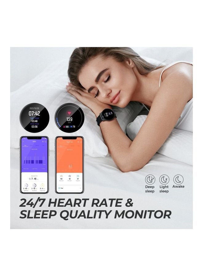 Smartwatch SpO2 12 Sports Modes Heart Rate Sleep Quality Monitor Waterproof Compatible With iPhone Android Black 