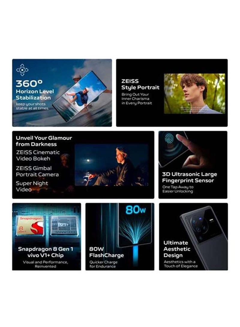 vivo - X80 Pro Dual SIM Cosmic Black 12 GB RAM 256GB 5G With TWS 2e - Middle East Version - Image 1