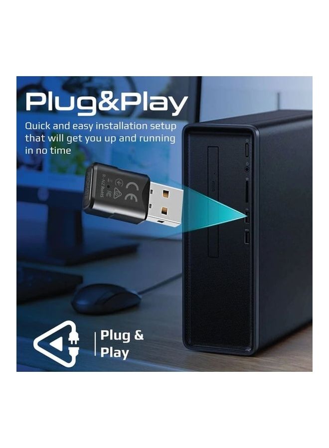 PROMATE - Promate USB Bluetooth Adapter, Universal Transmitter Bluetooth 5.0 HD Audio Dongle with Multi-Point Pairing, Plug and Play, Low Power Consumption and Compact Design for Laptop, PC, CPU, TV, BlueLink black - Image 1