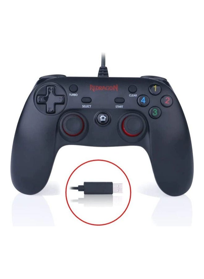 REDRAGON - REDRAGON G807 SATURN Gamepad USB Controller, Joystick With Dual Vibration FOR PC & Console , PS3, Playstation, Android, Xbox 360 | Black - Image 1