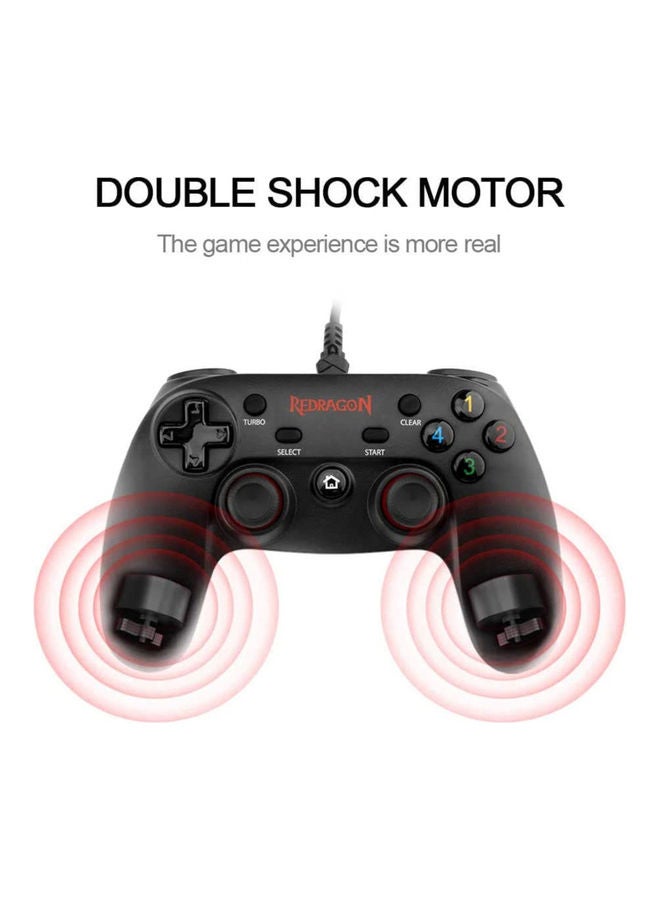 REDRAGON - REDRAGON G807 SATURN Gamepad USB Controller, Joystick With Dual Vibration FOR PC & Console , PS3, Playstation, Android, Xbox 360 | Black - Image 1
