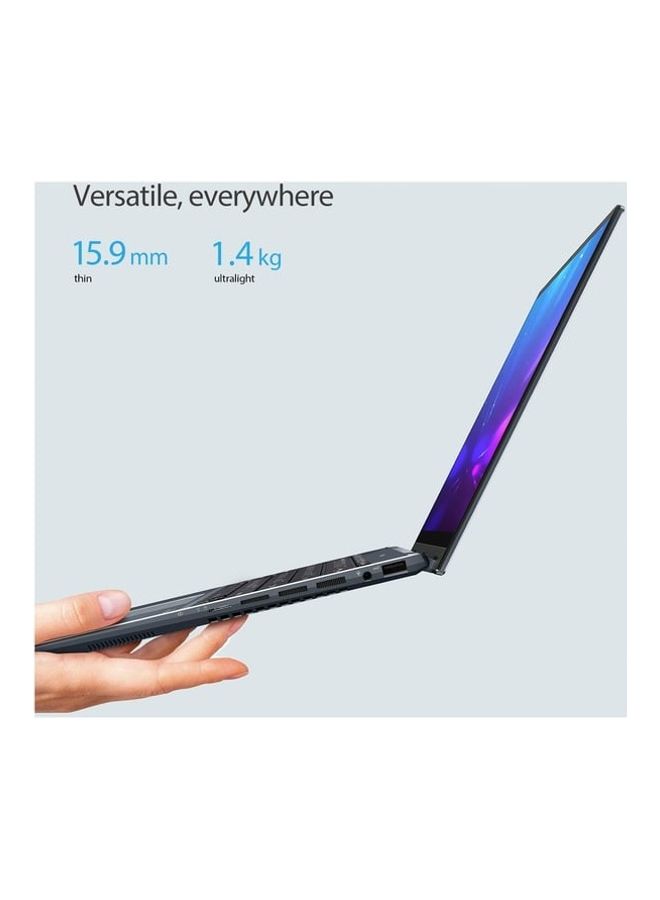 Zenbook 14 Flip OLED UP5401EA-OLED007W Laptop With 14-Inch Display, Core i7 1165G7 Processer/16GB RAM/1TB SSD/Intel Iris Plus Graphics/Windows 11 Home English/Arabic Black