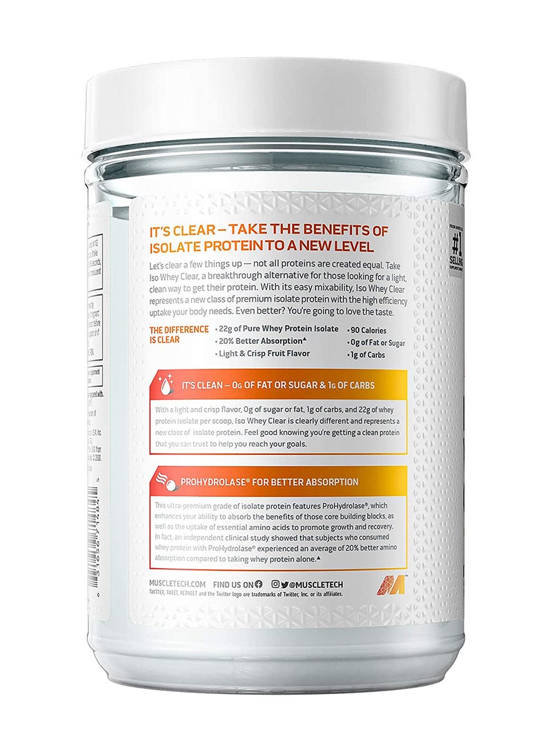 MuscleTech - ISO Whey Clear | Ultra-Pure Protein Isolate | 22g of Protein, 90 Calories | Orange Dreamsicle | 1.10Lb | 19 Servings - Image 1
