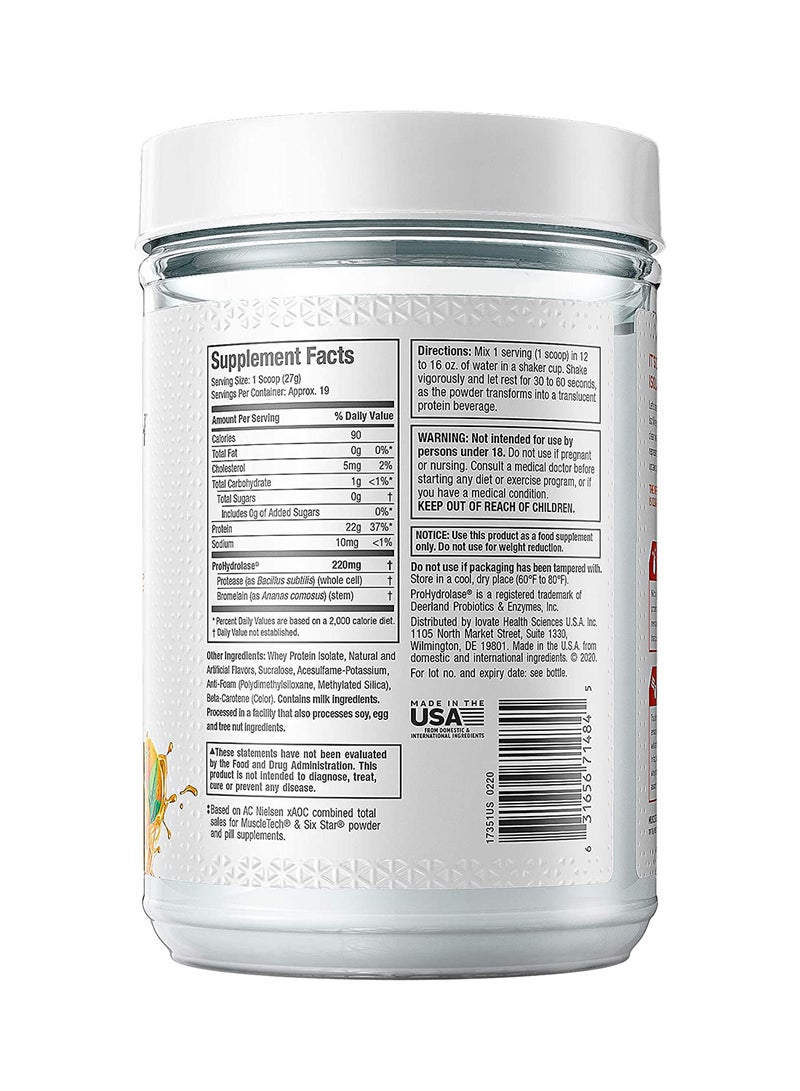 MuscleTech - ISO Whey Clear | Ultra-Pure Protein Isolate | 22g of Protein, 90 Calories | Orange Dreamsicle | 1.10Lb | 19 Servings - Image 1