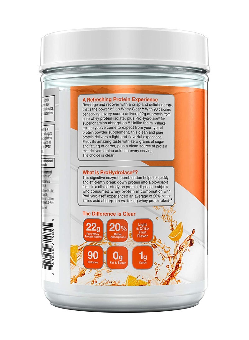 MuscleTech - ISO Whey Clear | Ultra-Pure Protein Isolate | 22g of Protein, 90 Calories | Orange Dreamsicle | 1.10Lb | 19 Servings - Image 1