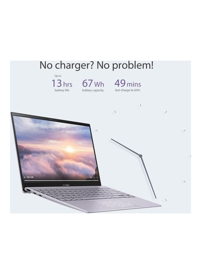 ASUS - Zenbook 13 OLED UX325EA-OLED0W1W Slim Laptop With 13.3-Inch Display, Core i7 1165G7 Processer/16GB RAM/1TB SSD/Intel Iris Plus Graphics/Windows 11 Home English/Arabic SILVER - Image 1
