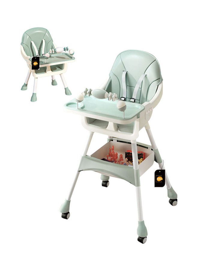 Kidle Reinforced Five Point Safety Belt Portable Four Wheel Baby Dining Chair  - Image 1