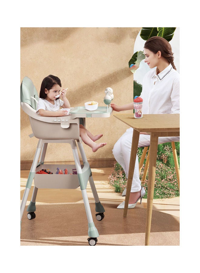 Kidle Reinforced Five Point Safety Belt Portable Four Wheel Baby Dining Chair  - Image 4