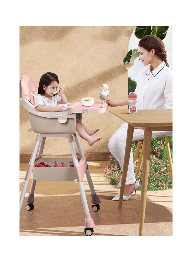 Kidle Reinforced Five Point Safety Belt Portable Four Wheel Baby Dining Chair - Image 4