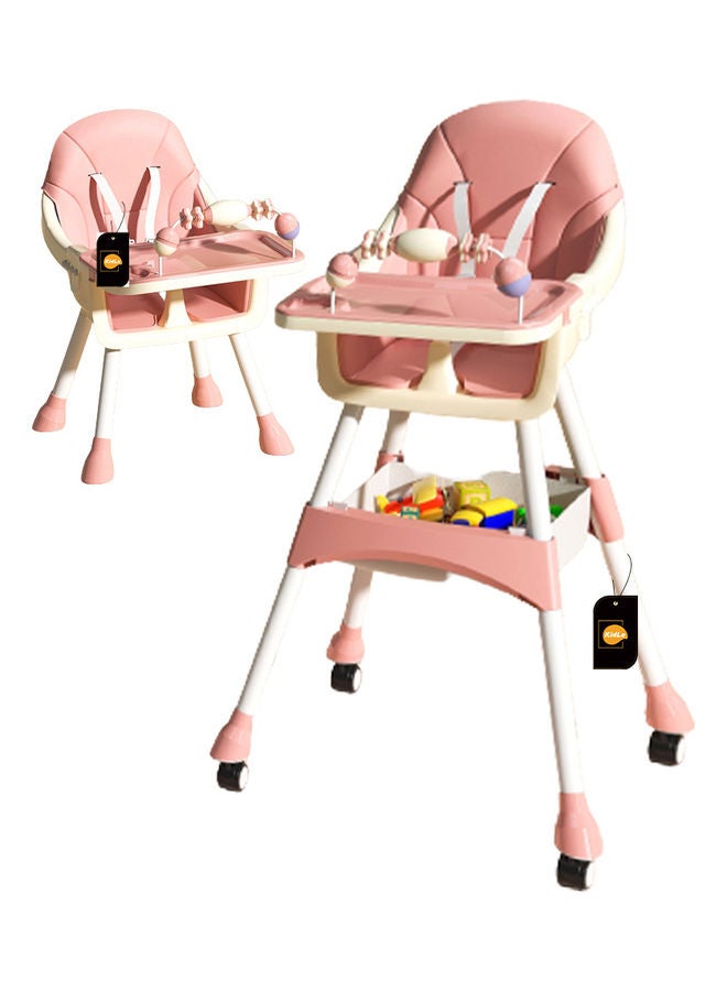 Kidle Reinforced Five Point Safety Belt Portable Four Wheel Baby Dining Chair - Image 1