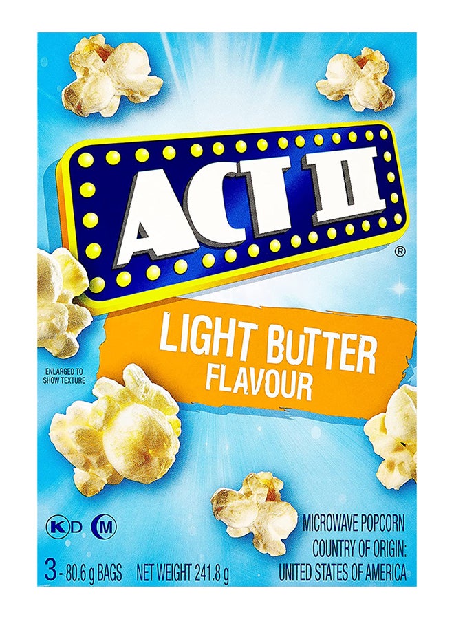Act II Microwave Popcorn Light Butter Flavour 241.8grams - Image 1