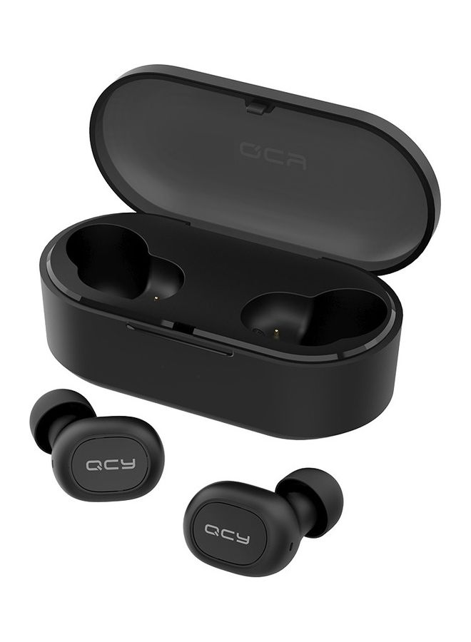 كيو سي واي سماعة رأس T2C ستيريو صغيرة ولاسلكية وبخاصية البلوتوث 5.0 وضد الماء بمعيار IPX4 للهواتف الذكية أسود - Image 1