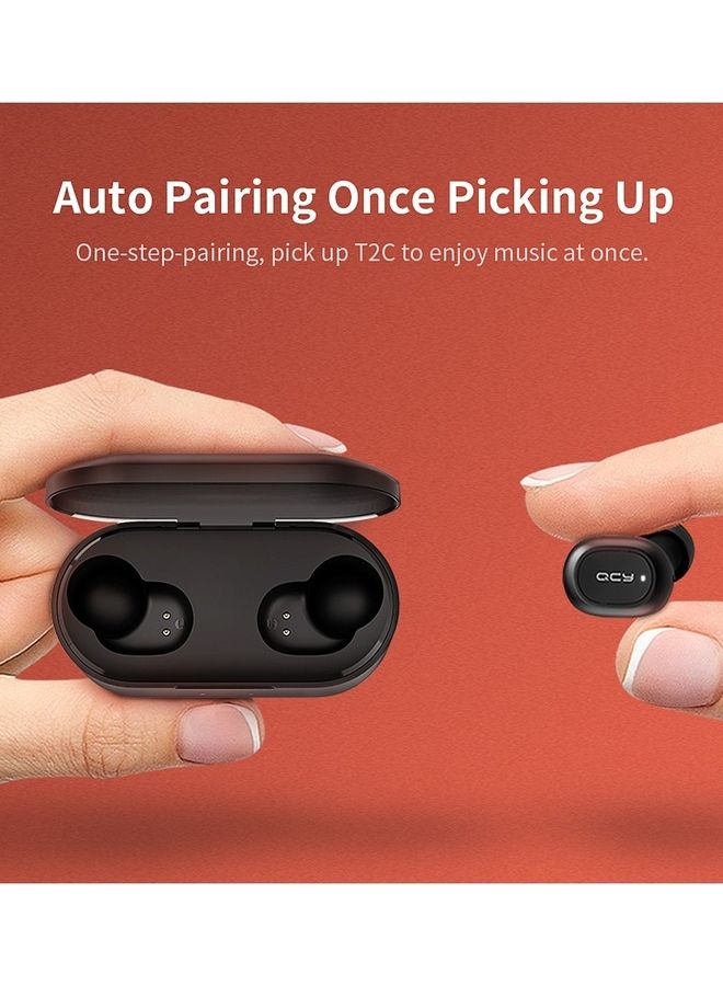 كيو سي واي سماعة رأس T2C ستيريو صغيرة ولاسلكية وبخاصية البلوتوث 5.0 وضد الماء بمعيار IPX4 للهواتف الذكية أسود - Image 5
