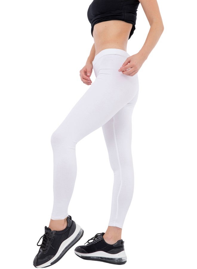 Carina Wear Viscose High Waist Leggings White  - Image 3