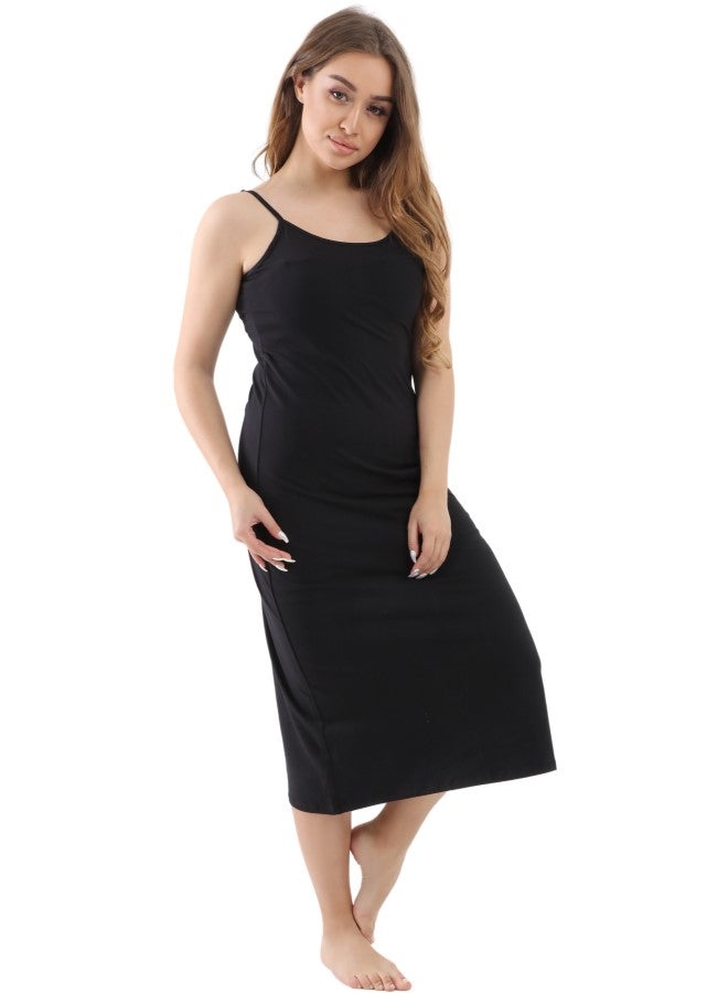 Carina Wear Carina Wear Cami Dress Long M4557- Black  - Image 2
