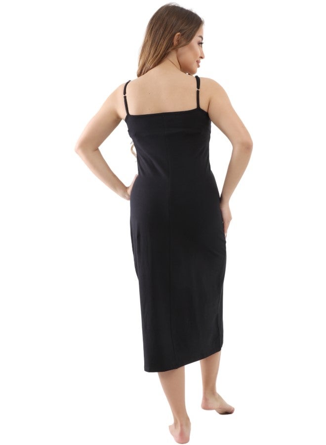 Carina Wear Carina Wear Cami Dress Long M4557- Black  - Image 4