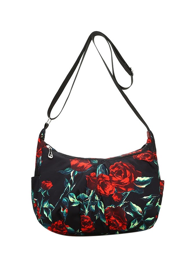 Letter Flower Patterned Zipper Shoulder Baby's Diaper Bag - Image 1