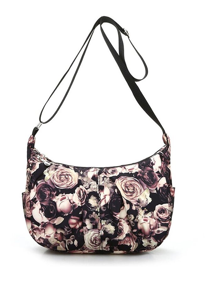 Letter Flower Patterned Zipper Shoulder Baby's Diaper Bag - Image 4