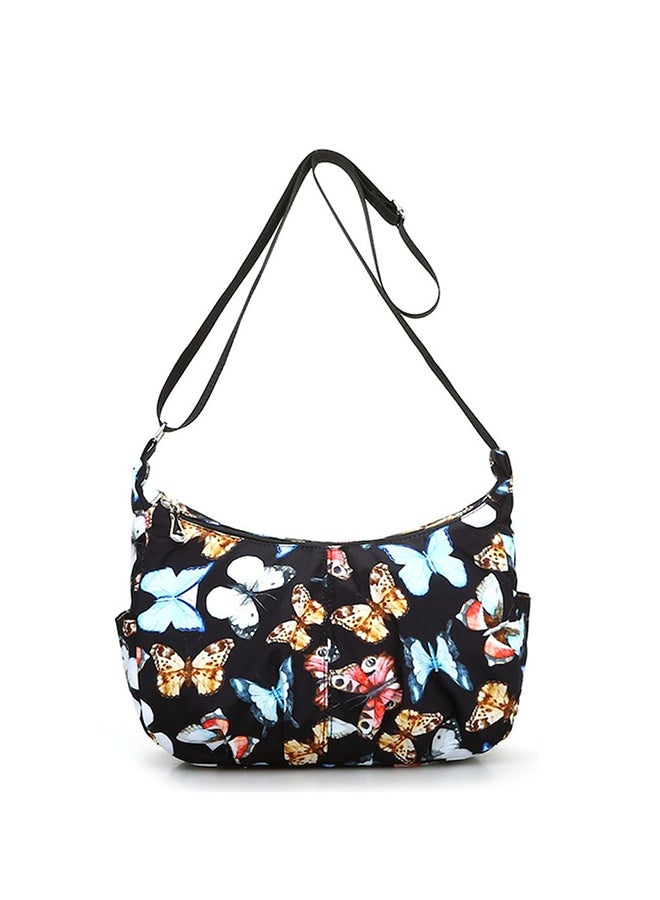 Letter Flower Patterned Zipper Shoulder Baby's Diaper Bag - Image 5
