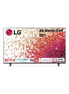 50 Inch NANO75 Series Cinema Screen Design 4K Active HDR WebOS Smart With ThinQ AI 50NANO75VPA-AMAE / 50NANO75VPA Black