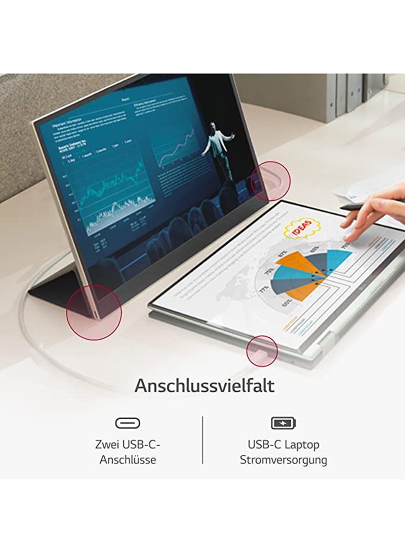 LG - 16-Inch LG Gram +view Portable IPS Monitor Anti-Glare With USB Type-C -16MQ70 Black/Silver - Image 1
