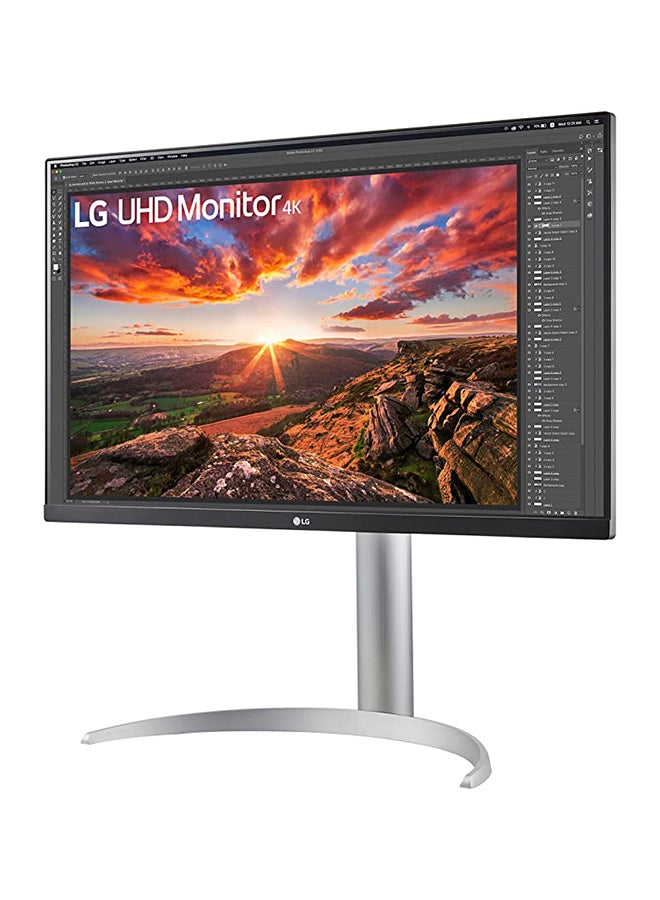 LG - 27UP650-W 27 Inch 4K UHD IPS LED Monitor, VESA Display HDR 400, AMD FreeSync, Tilt, Height & Pivot Adjustable Stand, 60Hz Refresh Rate, 5ms Response Time, 1.07B Color Support 27UP650-W Silver/Black - Image 1