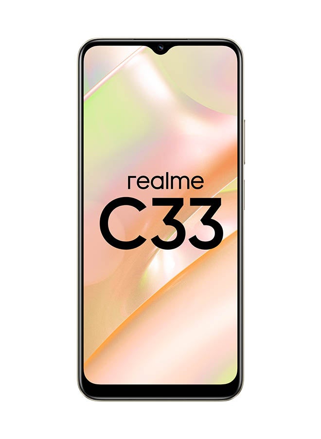 هاتف C33 ثنائي الشريحة، بلون ذهبي رملي، ذاكرة رام سعة 4 جيجابايت، ذاكرة داخلية سعة 128 جيجابايت، يدعم تقنية 4G LTE - إصدار الشرق الأوسط