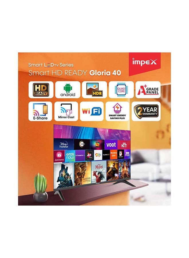 Impex - 40 Inch HD Ready Gloria Smart LED TV IX40HDS Black - Image 1