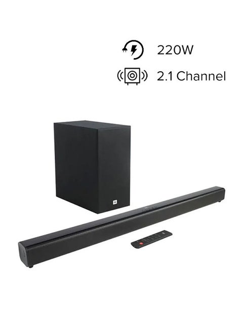 2.1 Channel Soundbar With Wireless Subwoofer JBL SB160BLKUK Black