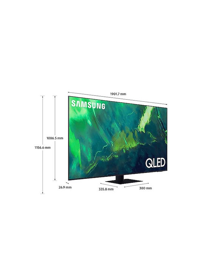 Samsung - 85-Inch Class QLED Q70A Series - 4K UHD Quantum HDR Smart TV with Alexa Built-in (2021 Model) 85Q70AA Silver - Image 1