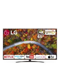 UHD 4K TV 65 Inch UP81 Series, Cinema Screen Design 4K Active HDR WebOS Smart AI ThinQ 65UP8150PVB.FU Black