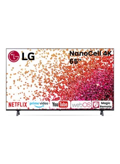 NanoCell TV 65 inch NANO75 Series, 4K Active HDR, WebOS Smart ThinQ AI 65NANO75VPA.FU Black