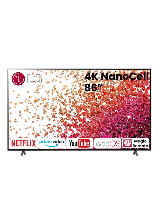 LG - NanoCell TV 86 Inch NANO75 Series Cinema Screen Design 4K HDR WebOS Smart With ThinQ AI 86NANO75VPA Black - Image 1