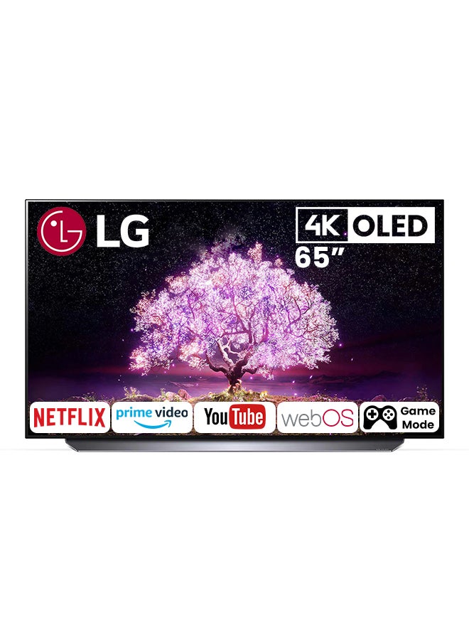 LG - OLED TV 65 Inch C1 Series Cinema Screen Design 4K HDR WebOS Smart With ThinQ AI Pixel Dimming OLED65C1PVA-AMAG Silver - Image 1