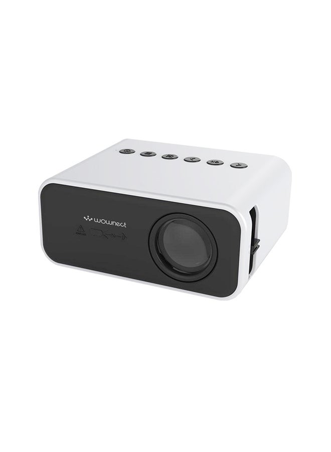 Wownect - Mini Projectors 100 Lumens/Ideal Screen Size Upto 80 Inch For Kids/Small Room Native Res 360X240P Home Theater Portable Compatible With Hdmi, Usb, Av PROJ-WO-57-W White - Image 1