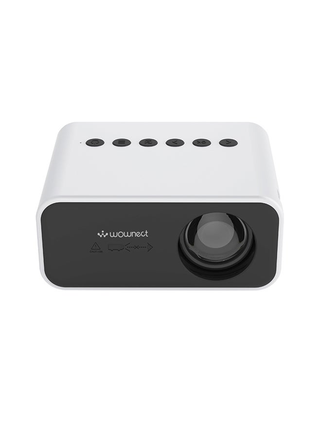 Wownect - Mini Projectors 100 Lumens/Ideal Screen Size Upto 80 Inch For Kids/Small Room Native Res 360X240P Home Theater Portable Compatible With Hdmi, Usb, Av PROJ-WO-57-W White - Image 1