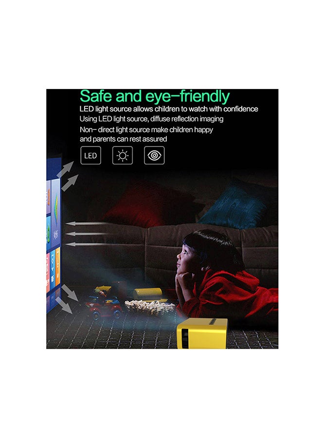 Wownect - Mini Projectors 100 Lumens/Ideal Screen Size Upto 80 Inch For Kids/Small Room Native Res 360X240P Home Theater Portable Compatible With Hdmi, Usb, Av PROJ-WO-57-W White - Image 1