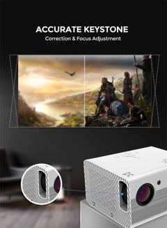 Wownect Android Full Hd 200 ansi Lumens/Screen Size Upto 200 Inch For Small/Big Room Native Res 1080P Download Apps Bluetooth Wifi Home Theater Gaming With 120Inch Projector PROJ-WO-55-W_SCR-04 White  - Image 5