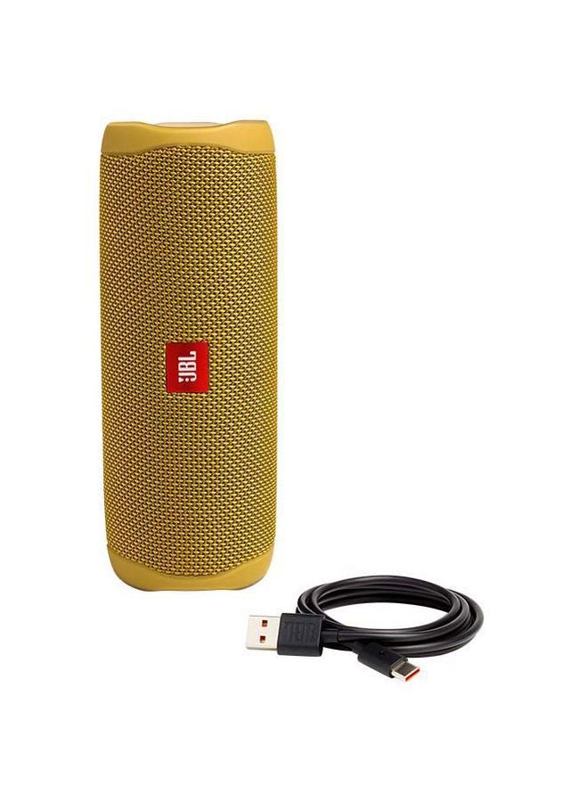JBL - Flip 5 Portable Bluetooth Speaker Yellow - Image 1