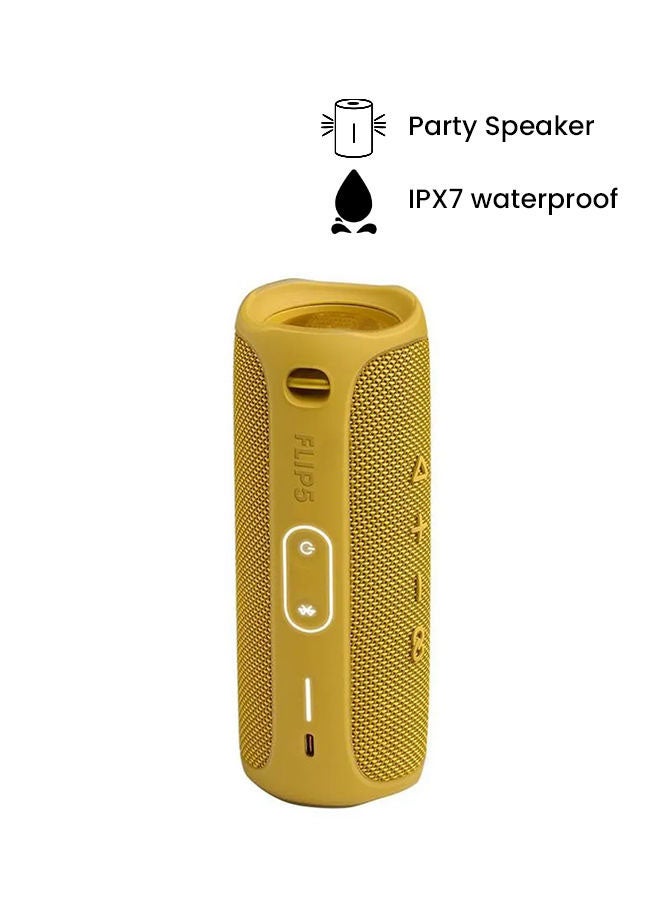 JBL - Flip 5 Portable Bluetooth Speaker Yellow - Image 1