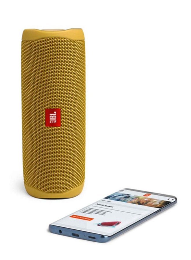 JBL - Flip 5 Portable Bluetooth Speaker Yellow - Image 1