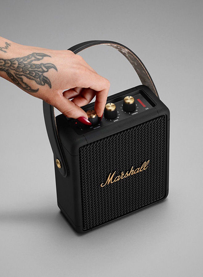 Marshall - Stockwell II Wireless Portable Bluetooth 20+ Hours 20W Speaker Black/Brass - Image 1
