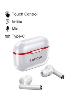 Lenovo LP1 TWS Bluetooth Wireless In-Ear Headphones White/Red  - Image 2