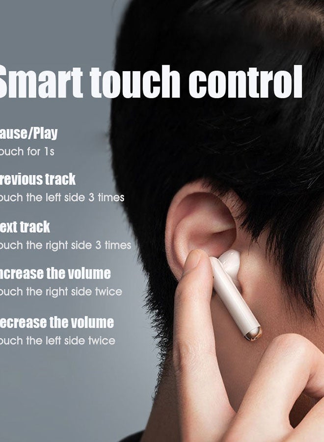 Lenovo - LP1 TWS Bluetooth Wireless In-Ear Headphones White/Red - Image 1
