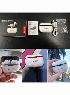 Lenovo LP1 TWS Bluetooth Wireless In-Ear Headphones White/Red  - Image 5