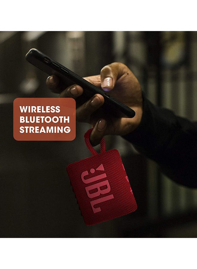 JBL - GO 3 Portable Bluetooth Speaker Red - Image 1